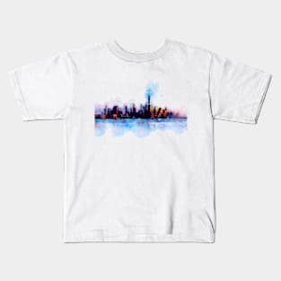 New York Skyline watercolor painting Kids T-Shirt